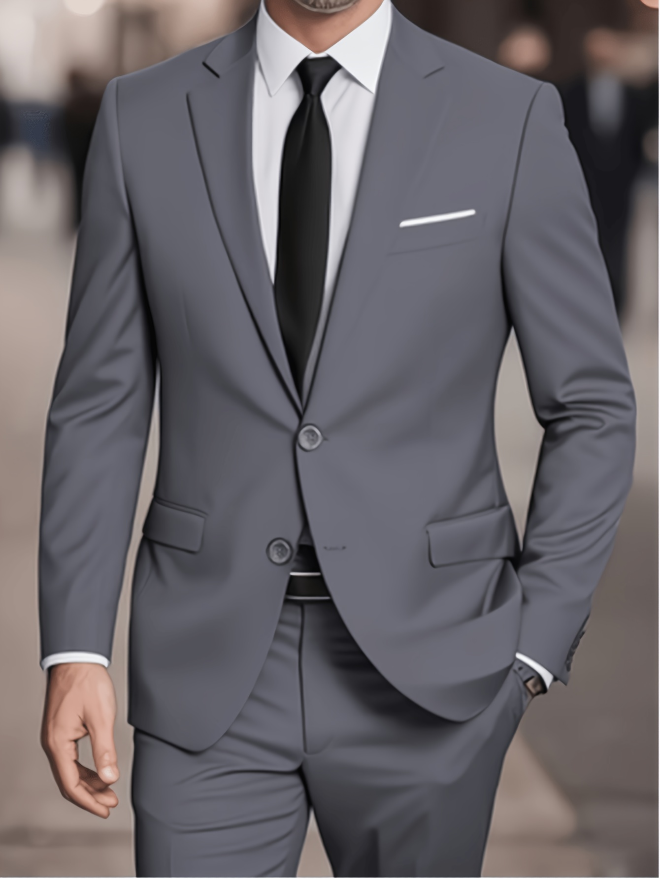 item picture 2pcs mens suit fashion outfit jacket trousers elegant for business and casual wear suitable for banquets and parties