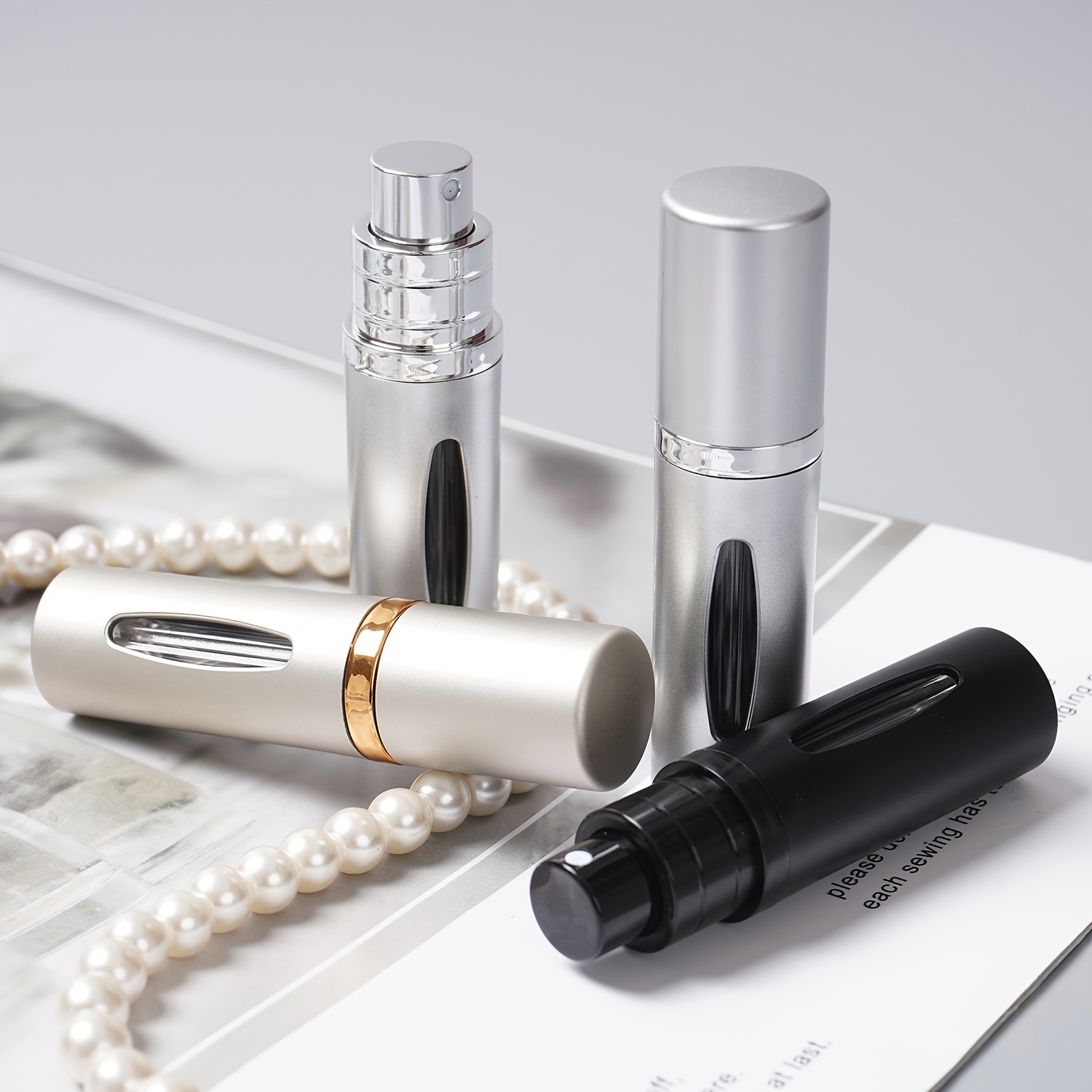 3pcs Travel Portable Sample High-end Cosmetic Perfume Self- Bottle, Unisex, Durable Anti-drop, Transparent Window, Portable Layered Bottom Filling Design, Sample