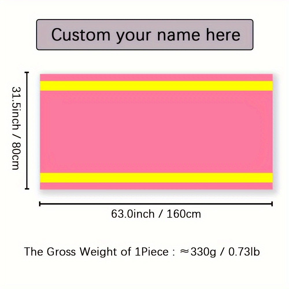 TEMU 1pc, Customize Beach Towel, Name Custom Beach Towel, Absorbent Beach Towel, Large Summer Beach Blanket, Gift For Men Women Beach Pool Party,