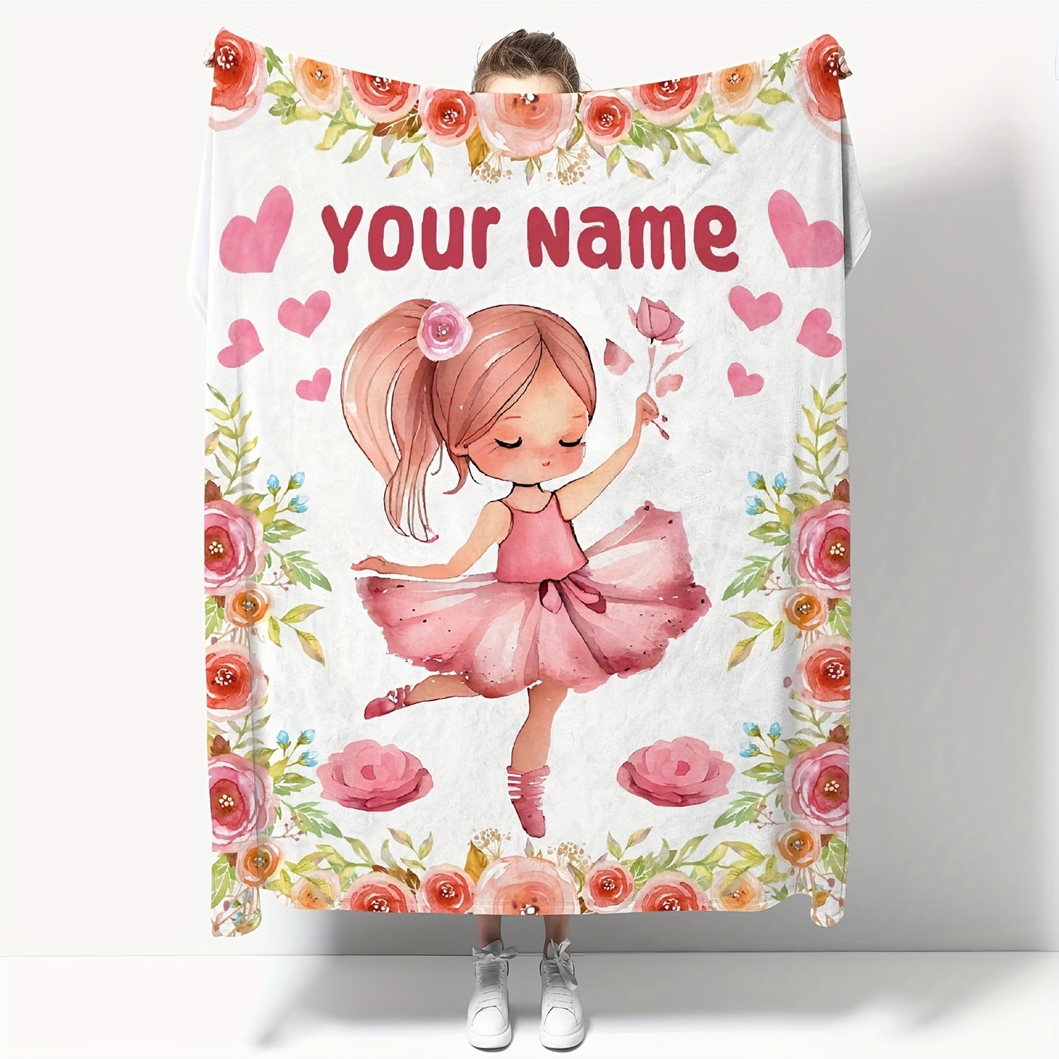 

Personalized Ballet Dancer Blanket - Perfect For Teens And Adults - Durable And Warm - Suitable For Home, Office, Travel, And More - Available In Various Sizes