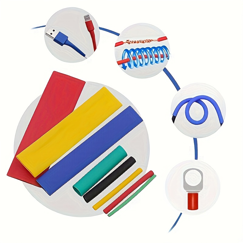 kit de tubos termorretráctiles de 164pcs-750pcs - cuero sintético  , relación 2:1, tamaños y colores surtidos, para   de cables eléctricos, proyectos diy, uso industrial, con   de almacenamiento, para profesionales y   2