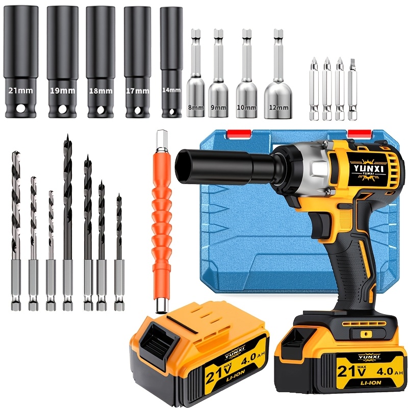 21V Cordless Impact Wrench Set, High Torque Multifunctional Tool
