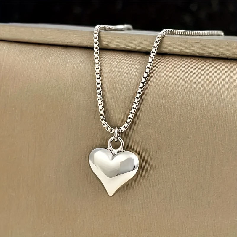 

Elegant Simple Heart Pendant Necklace For Women, Stainless Steel, No Plating, Perfect For Daily Wear & Gift-giving, Ideal For Valentine's Day – All Season Versatile Jewelry