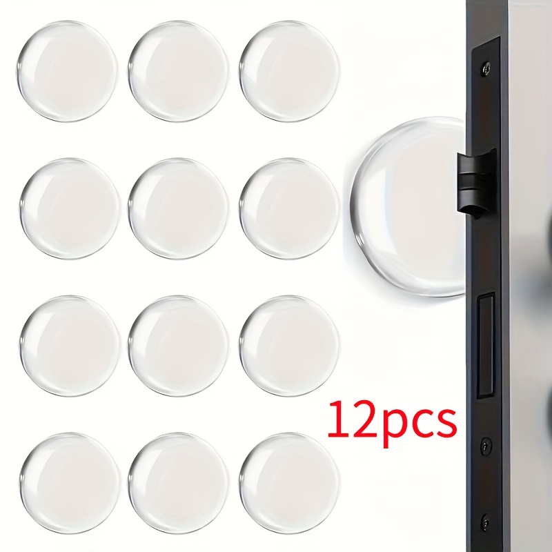 Shock-absorbing 4/8/12pcs Transparent Self-adhesive Bumper | Noise Reduction, , Reusable For , Pad - Heavy-duty Self-adhesive Wall Protector, No Drilling Required