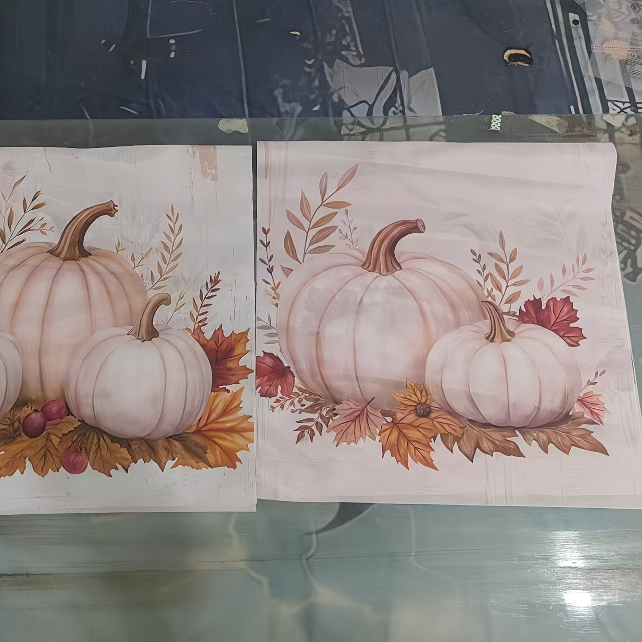 TEMU 2pcs Fall Pumpkin Pillow Covers, Double-sided Print Polyester Cushion Cases, Leaf Retro Background Decor Throw Pillowcases With Zipper Closure,