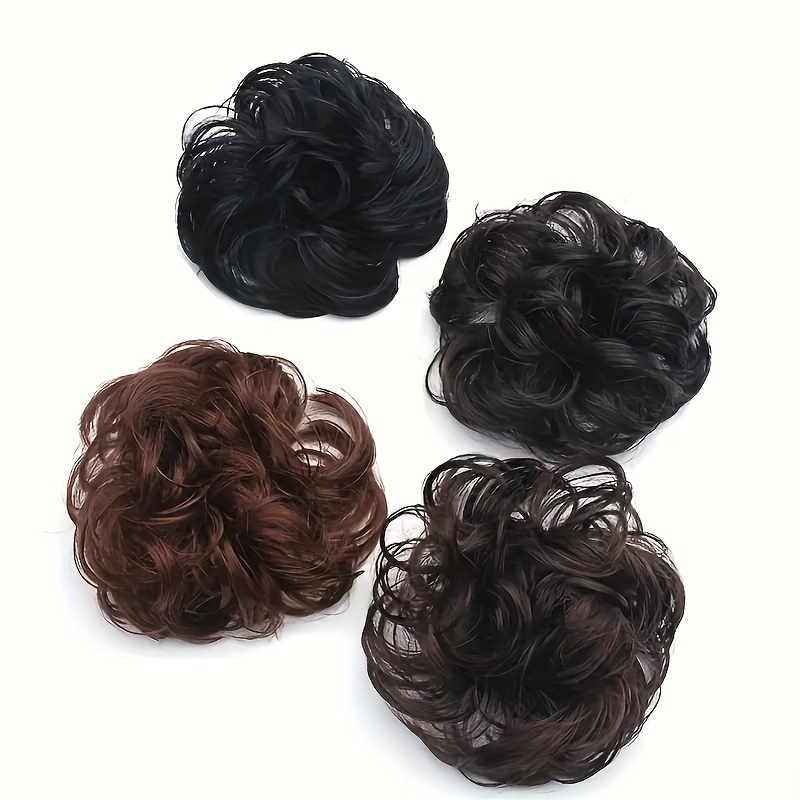 

Fluffy Wigs Hair Tie Bun Scrunchie - Women's Simulation Hair Rubber Band Head Rope - Synthetic Resin Material - Minimalist Style - Suitable For Ages 14 And Up - Single Piece - Plain Print