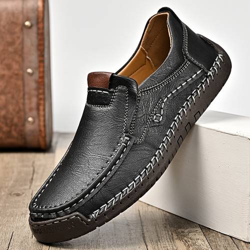 mens oxford shoes classic round soft bottom business work dress shoes lightweight retro casual flats loafers