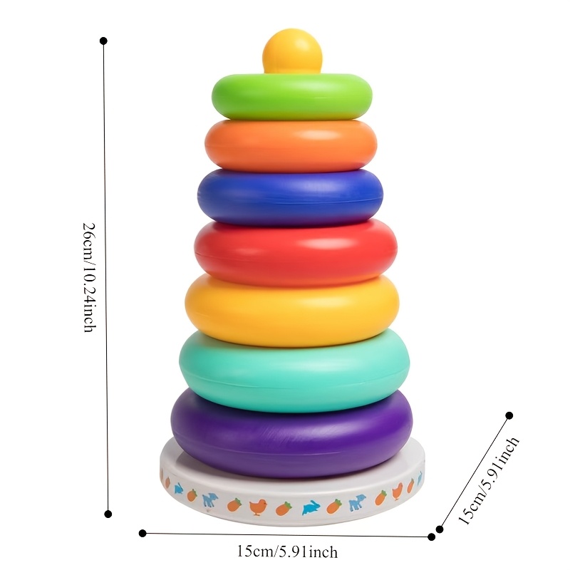 8pcs Spinning Sensory Stacking Rings for Babies