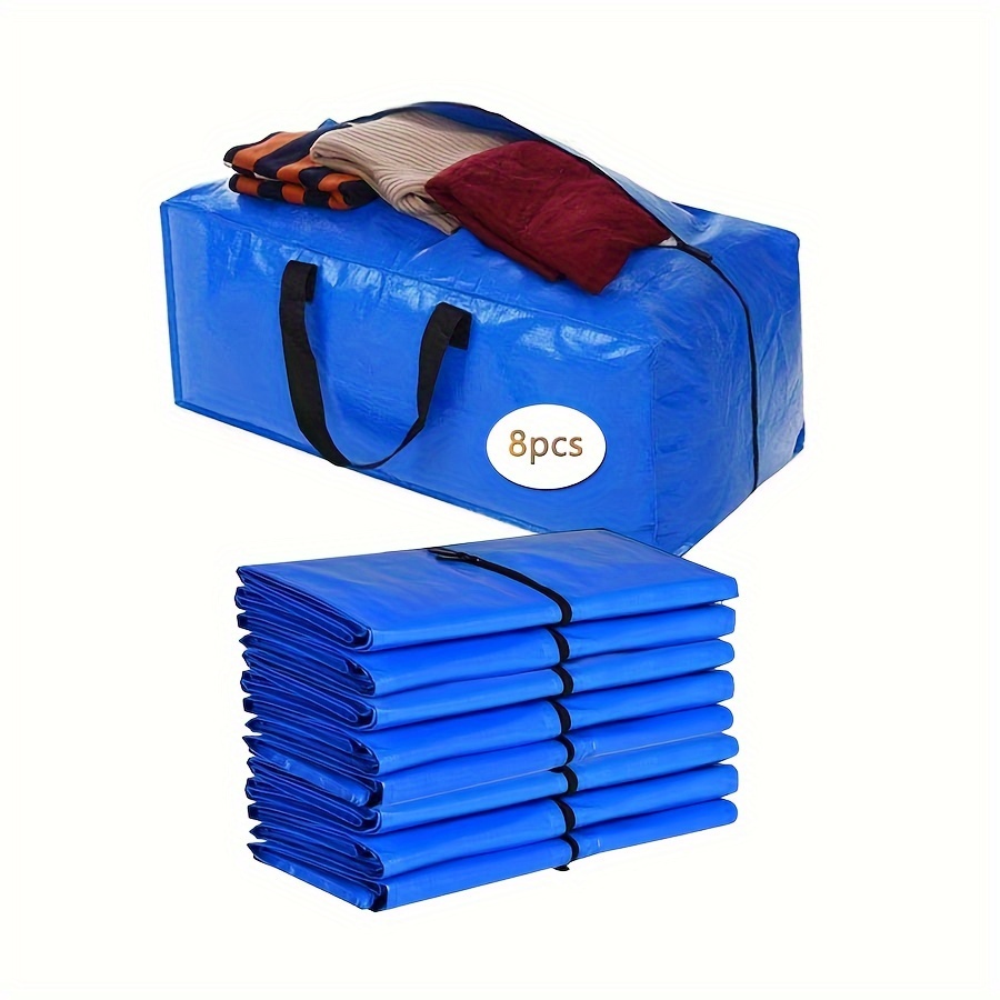 10 Pack Extra Large Heavy Duty Moving Bags – Waterproof Storage Totes With Zippers & Handles