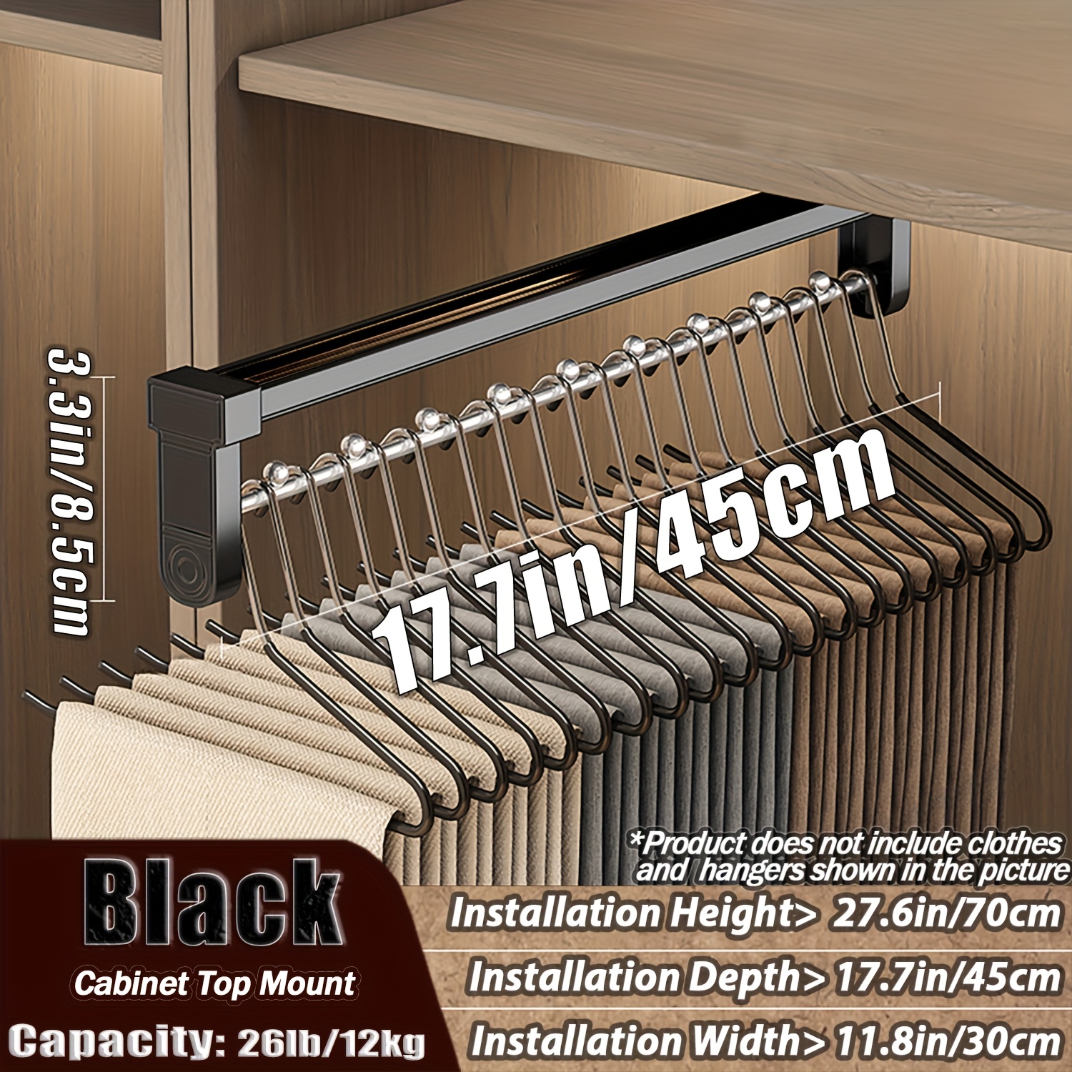 TEMU Metal Storage Rack, Pants Rack, Bedroom Storage Clothes Rail, Multi-functional Telescopic Storage Clothes Rack, Solid Hanging Rod, Steel Ball