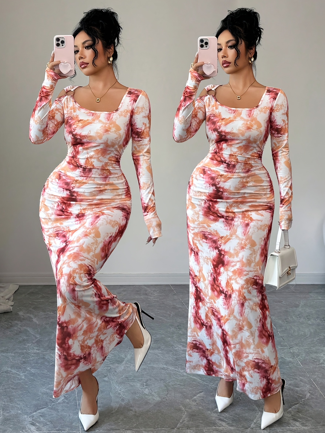 asymmetrical square neck dress The Ariana Square-Neck Asymmetrical Ruffle-Hem Dress