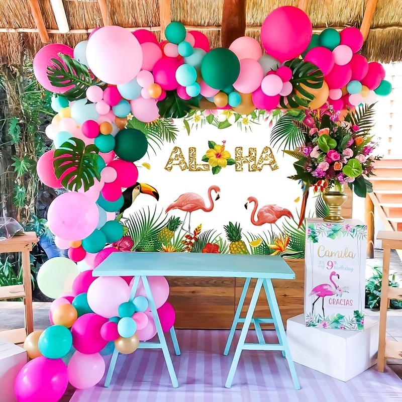 

123pcs Hawaiian Theme Balloon Arch Wreath Set, Pineapple Tropical Party, Summer Beach Birthday Party Decoration, Beach Wedding, Beach Party Decoration, Holiday Decor