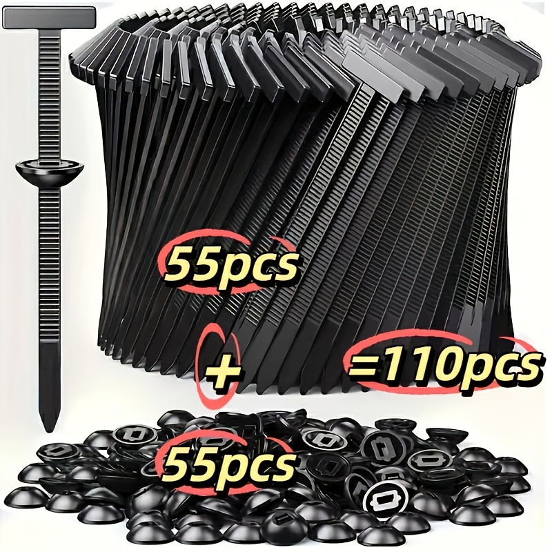 Image of 100pcs Durable Self-locking Nylon Cable Ties With Black Plastic Heads - High-strength Uv Resistant Fasteners, Suitable For Car Repair, Home And Outdoor Multifunctional Organization Tools