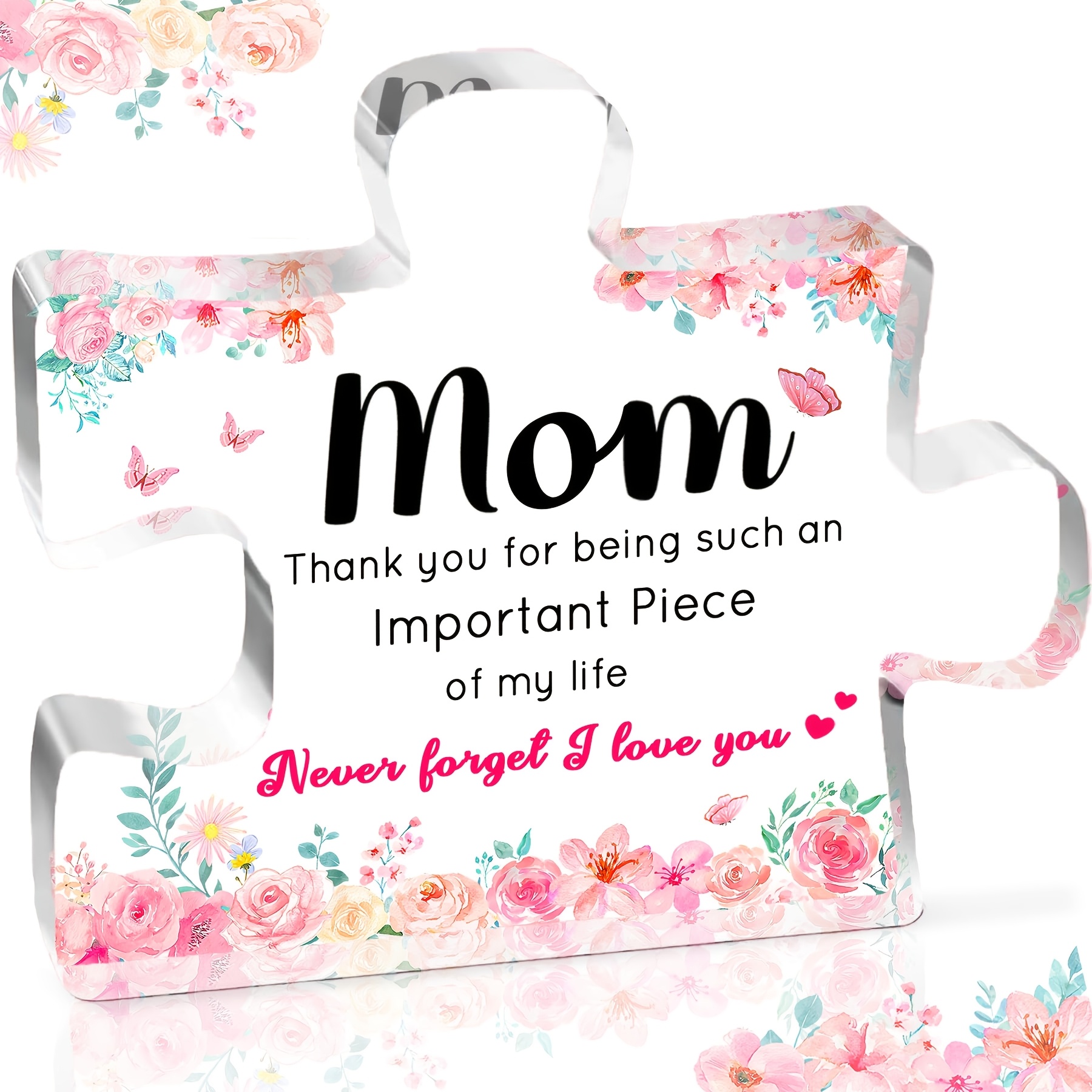 TEMU [2d Flat] [2d Flat] Mother's Day Gift, A Present For Mom - Acrylic Puzzle Photo Plaque, A Gift For Christmas, Valentine's Day, Or Birthday, By