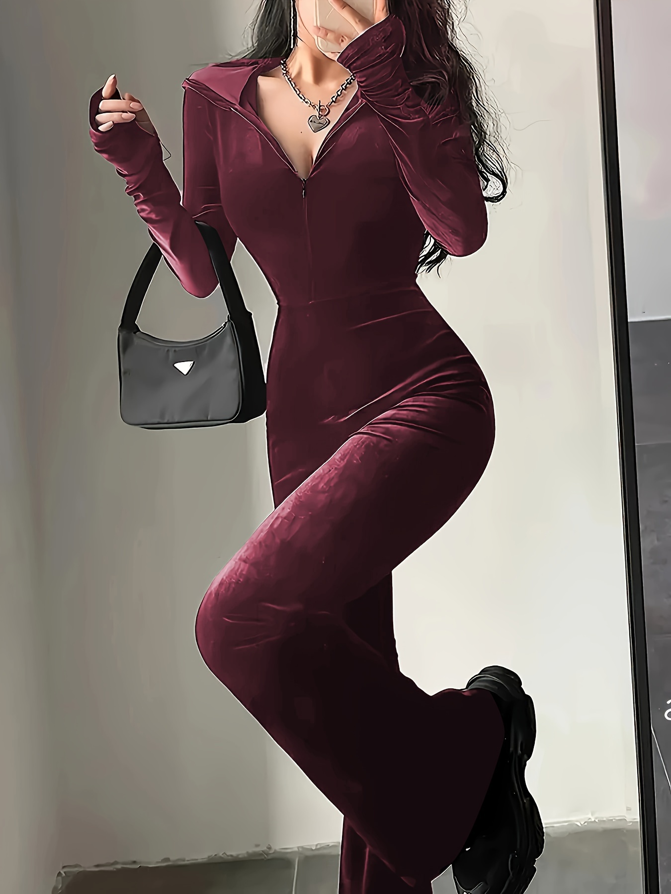 grensoverschrijdende mode strakke fluwelen lange Temu Netherlands