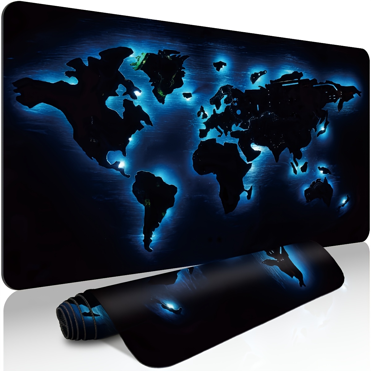 TEMU 1pc Hd -dark World Map Mousepad, Designed For Travel Enthusiasts And Laptop Keyboards, Non-slip Bottom Desktop Protector, Multiple Sizes ( Xxl)