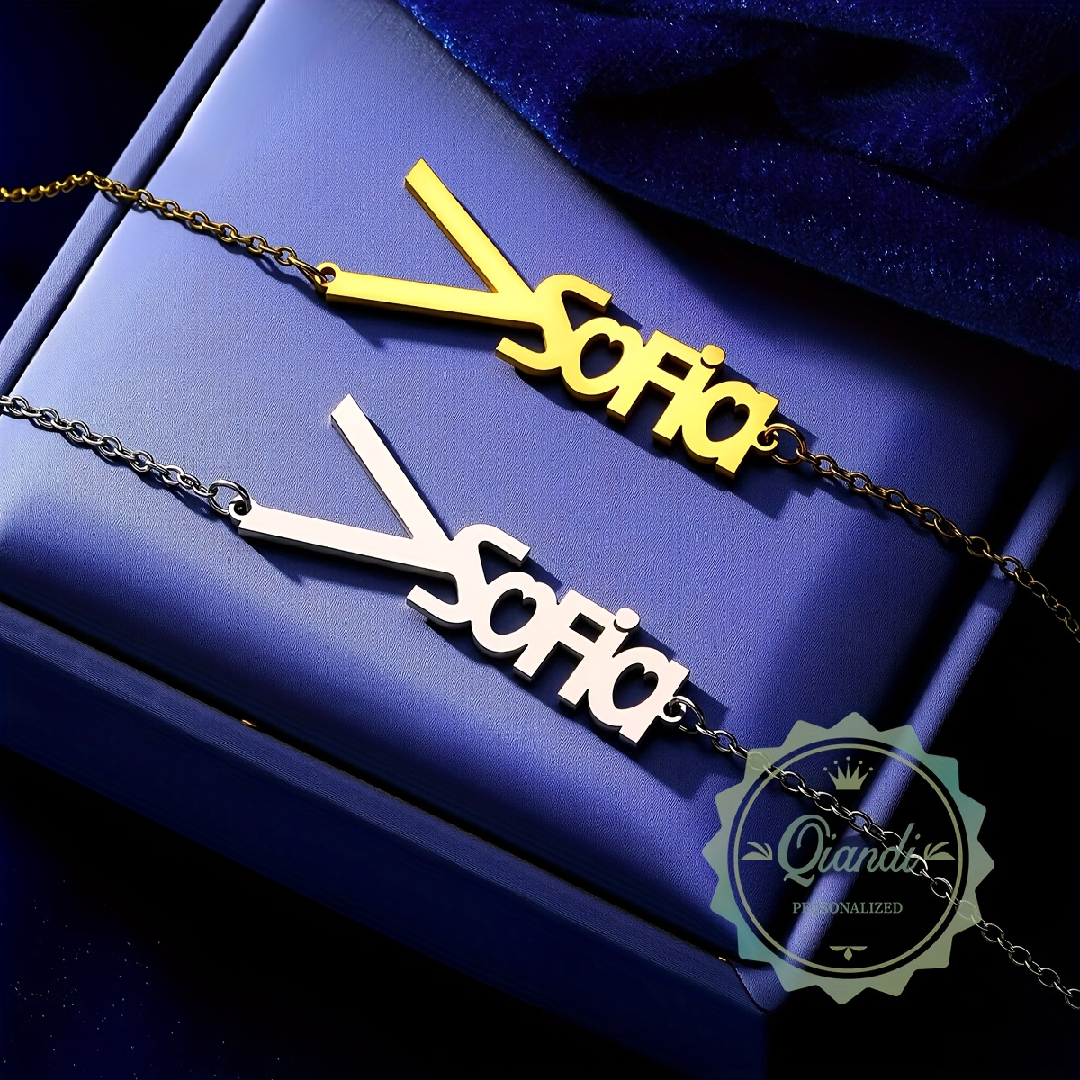 Custom V-Shaped Stainless Steel Bracelet, Personalized Gift