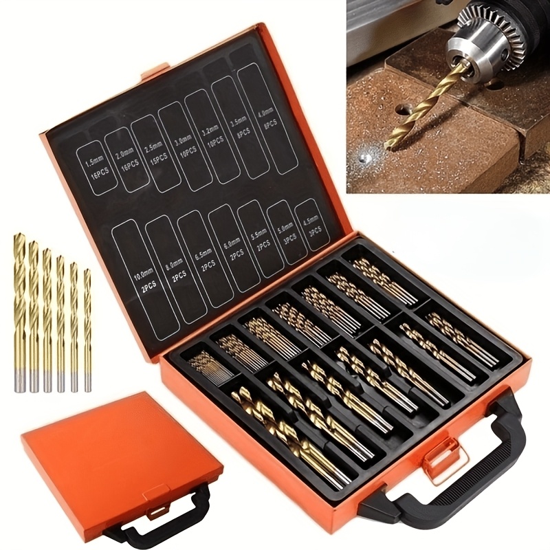 

Versatile 50pcs Titanium-coated Hss Drill Bits Set, 1-3mm - Precision Diy And Craft Tools With Threaded Shank.( Included)