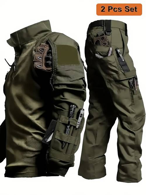 mens suit pioneer long sleeve frog suit 046 long pants two piece sports training clothing outdoor paintball game camouflage clothing wear resistant and breathable hunting multi pocket shirt