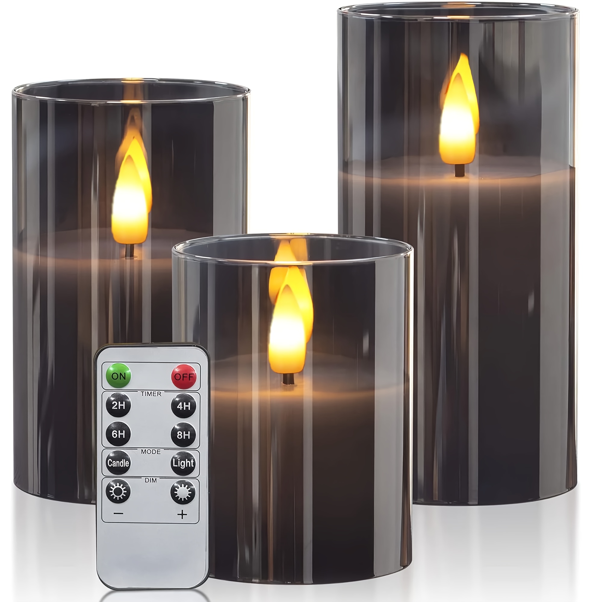 item picture 3 pack flameless led candles with remote control and timer timer settings of 2 4 6   flickering flame effect suitable for weddings proposals christmas valentines   decor mothers day and corporate parties safe and durable