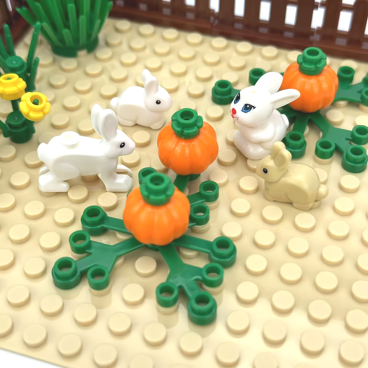 Autumn Rabbit & Pumpkin Farm Building Blocks Set