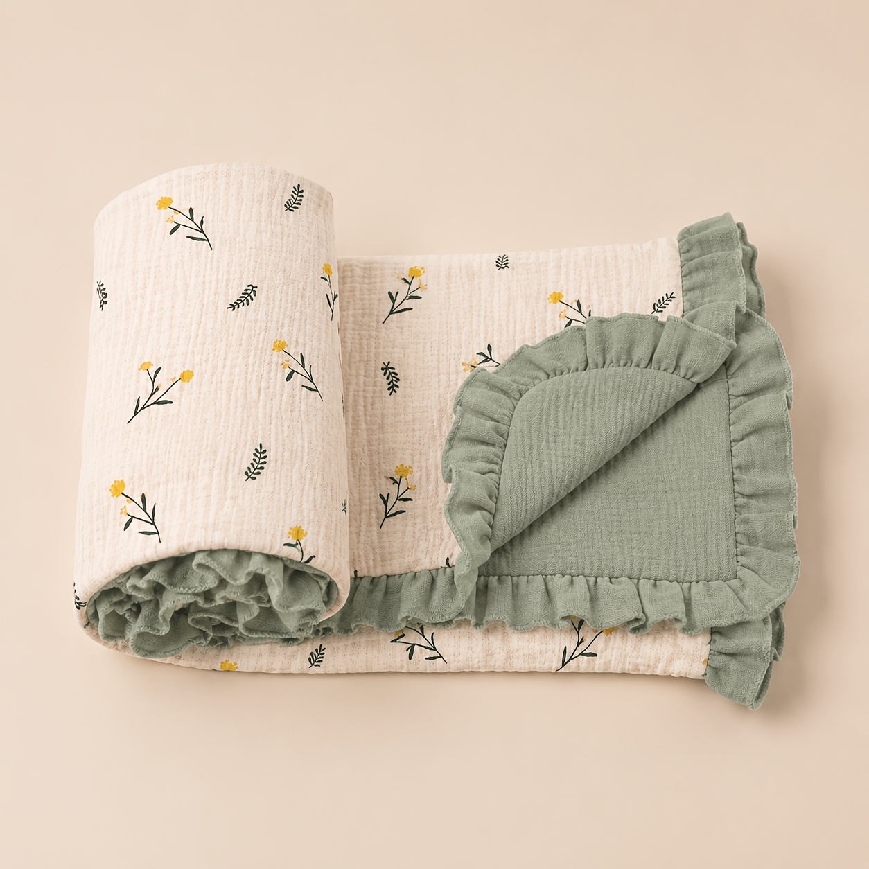 Ruffled Gauze Newborn Swaddle Wrap