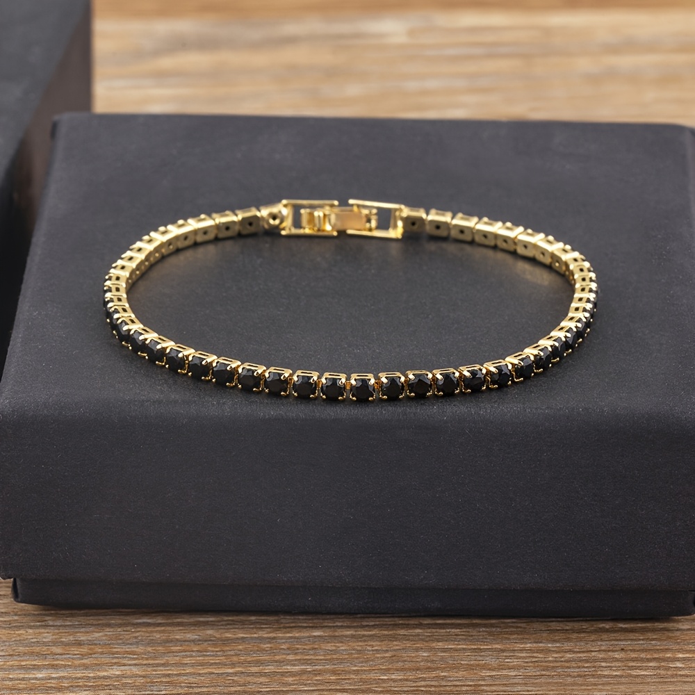 elegant cubic 3a zirconia tennis chain bracelet women