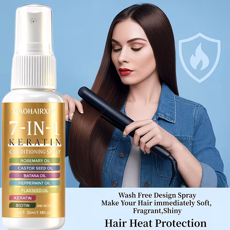 7 in 1 keratin wash free of deep and shiny hair and heat insulation protection modeling high temperature Product details 2