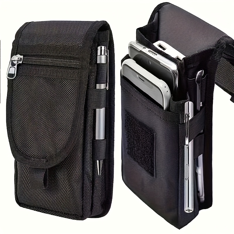 

1 Pack Black Phone Waist Bag With Multi-functional Pen Holder