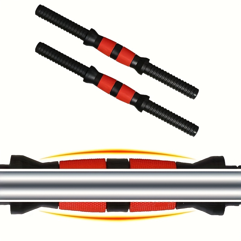 2 Rubber-Coated Weight Bars + 4 Anti-Slip Bolts - Universal Dumbbell Plate Assembly Kit | Professional Strength Training Equipment | Star Lock Safety System | Sweat-Absorbing Foam Grips | Full Body Workout for Arms/Shoulders/Abs/Legs, Without Battery