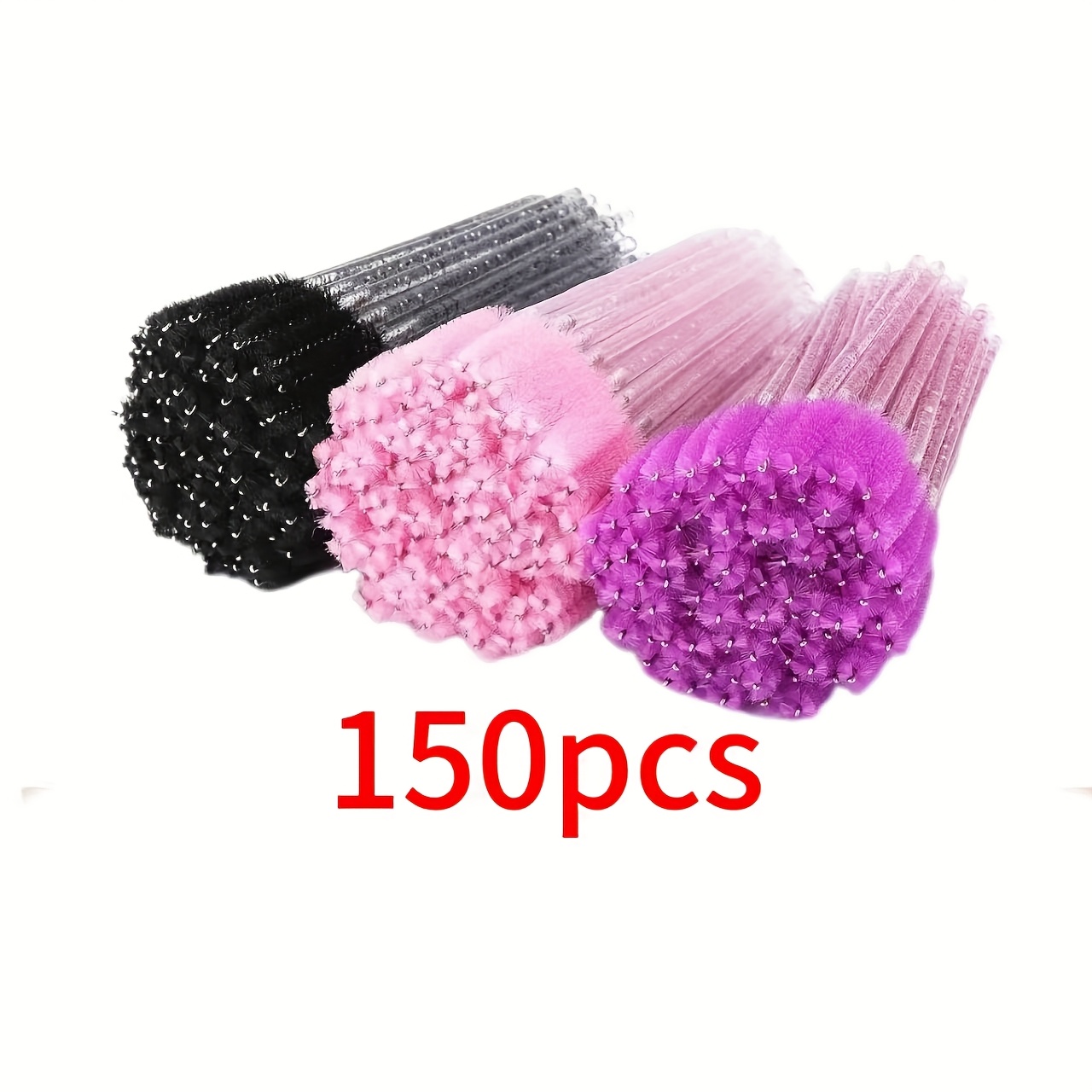 TEMU 150pcs Crystal Eyebrow Pencil Makeup Brushes, Lash Rod Makeup Brushes For Lash Extension Tools, Nylon Brushes For Lash Brushes And Spools,