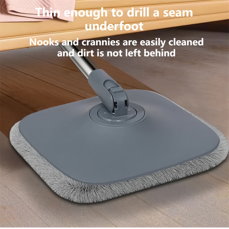 1pc   manual rotary mop with single bucket hands free no electricity needed multi surface cleaning for living room bedroom bathroom toilet kitchen   plastic material details 4