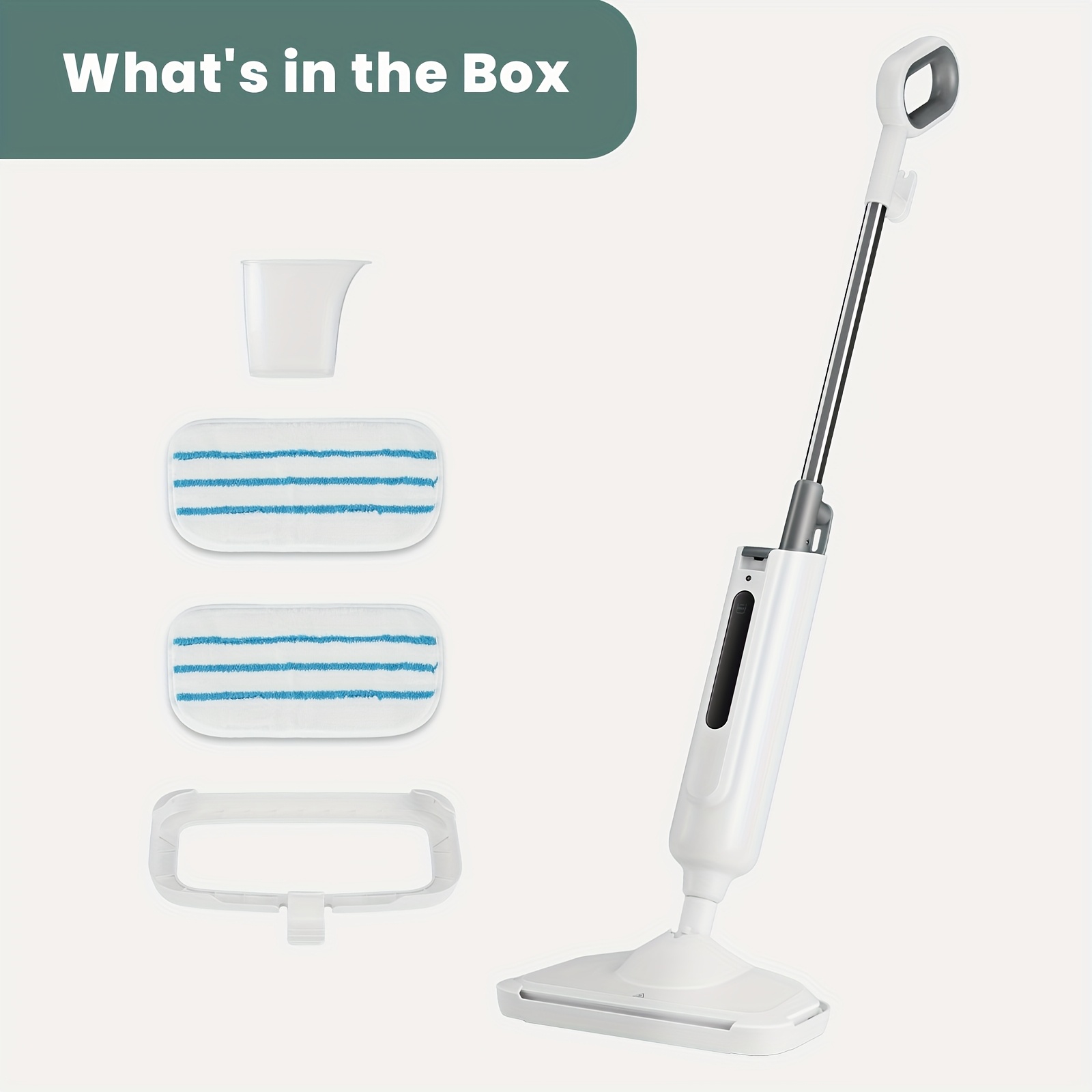 TEMU 1200w Steam Mop Handheld Cleaner 2in 1 With 330ml Water Tank Swivel Head 5m Cord Carpet Glider 2 Reusable Pads For Multi-surface Floors Deep Cleaning Powerful Steamer