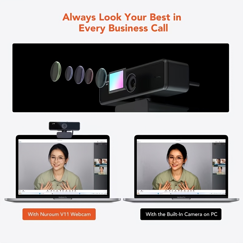v11 2k webcam compatible for zoom     1440p hd   rotatable conference camera with dual mic usb powered   nearsync software for pc laptop low Product details 7