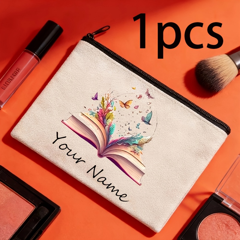 TEMU 1 pz. Trousse per trucco personalizzata con , logo ispiratore a e scritta - Colorata, in fibra di poliestere resistente, con testo religioso e