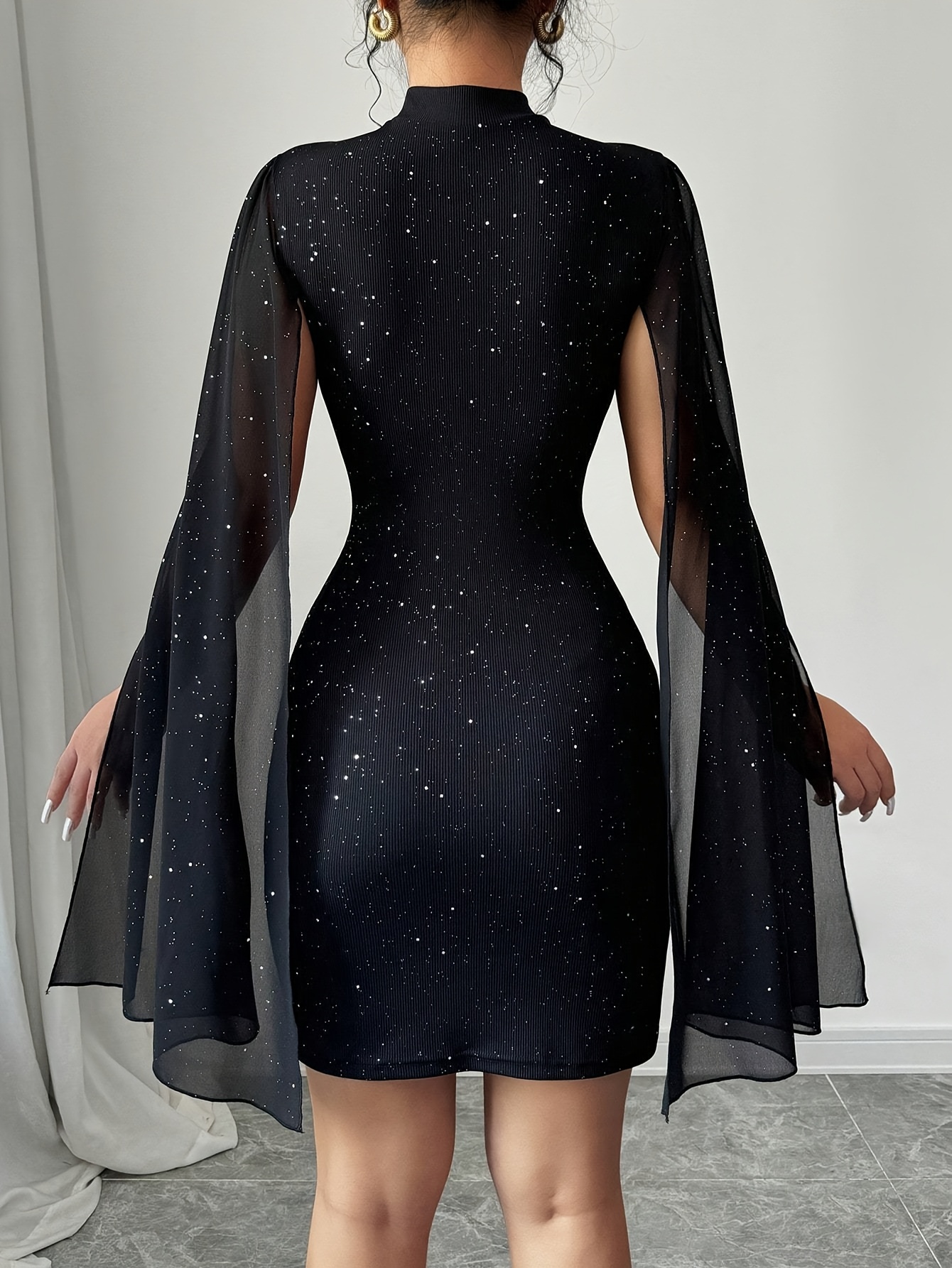slim fit dress slacks DANCE THE NIGHT AWAY SEQUIN MINI DRESS  AKIRA