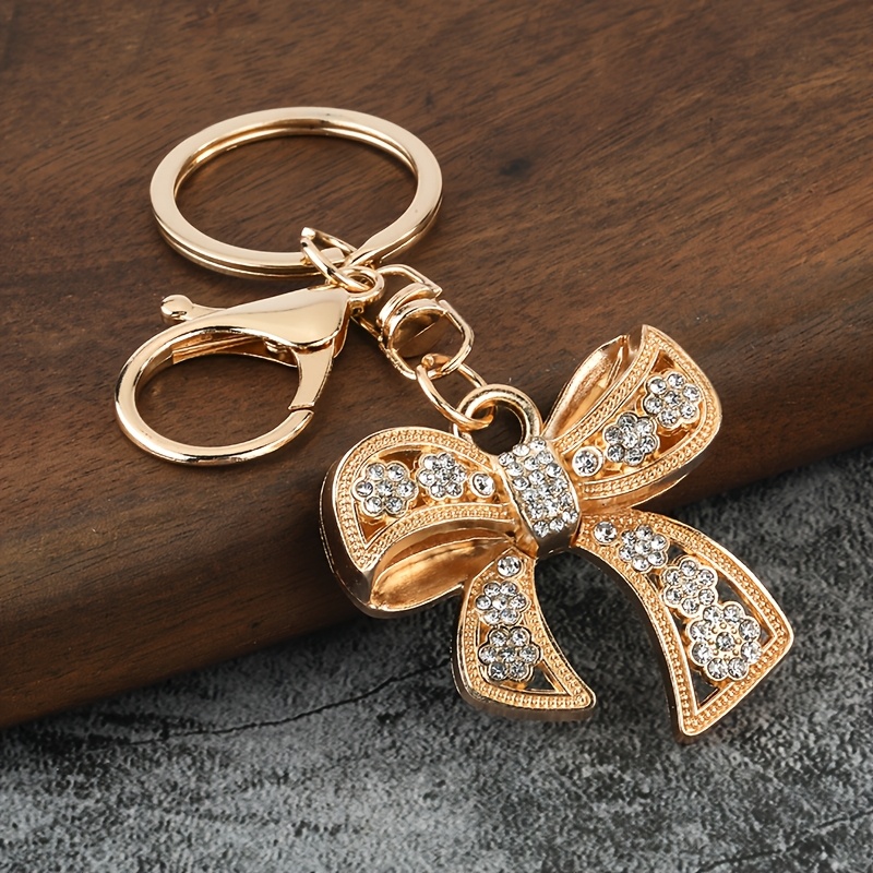 TEMU Colorful Rhinestone Bowknot Pendant, Hanging Ornament For Bags, Keychain, And Hanging Decoration