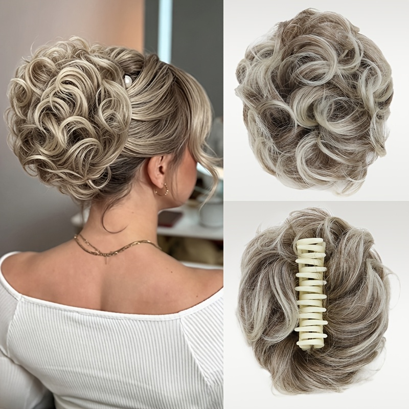 TEMU Claw Clip Ponytail Extension - Synthetic Hairpiece For Women, Fake Wig Updo For Daily/party/cosplay