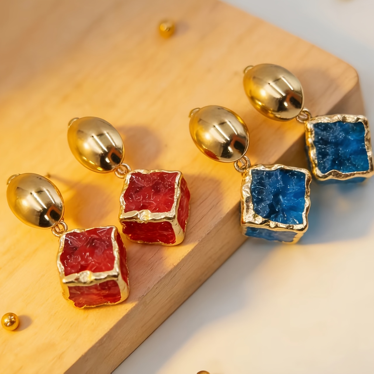 Ice Crack Cube Ear Clip, Niche Design for Everyday
