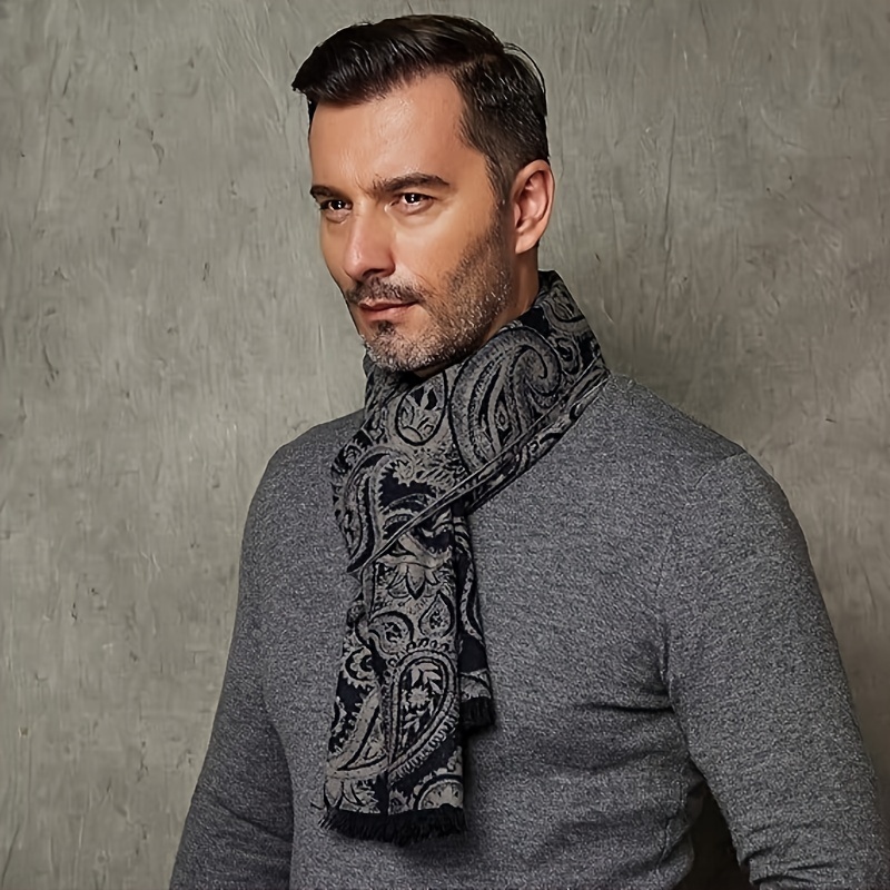 

Écharpe Paisley pour Hommes - Épaisse, Chaude & Élégante, Accessoire d'Hiver, Mélange de Viscose & Polyester, Nettoyage à ou à Sec Uniquement, Design , Écharpe de Luxe