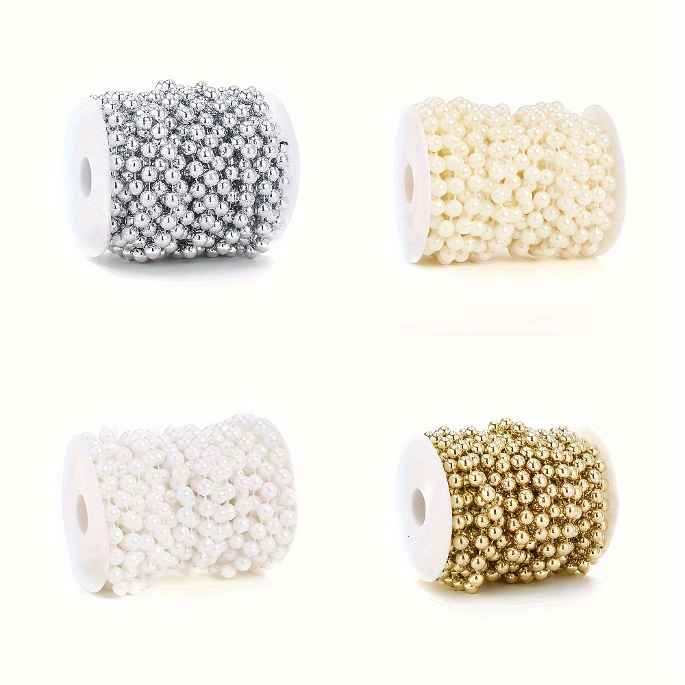 

2 Yard Acrylic Beads Roll - 6/8/10mm & Metallic Threaded Beads For , Necklaces, Bracelets, Keychains, Christmas Tree & Party Decoration Crafts, No Plating - Christmas Festive Gifts