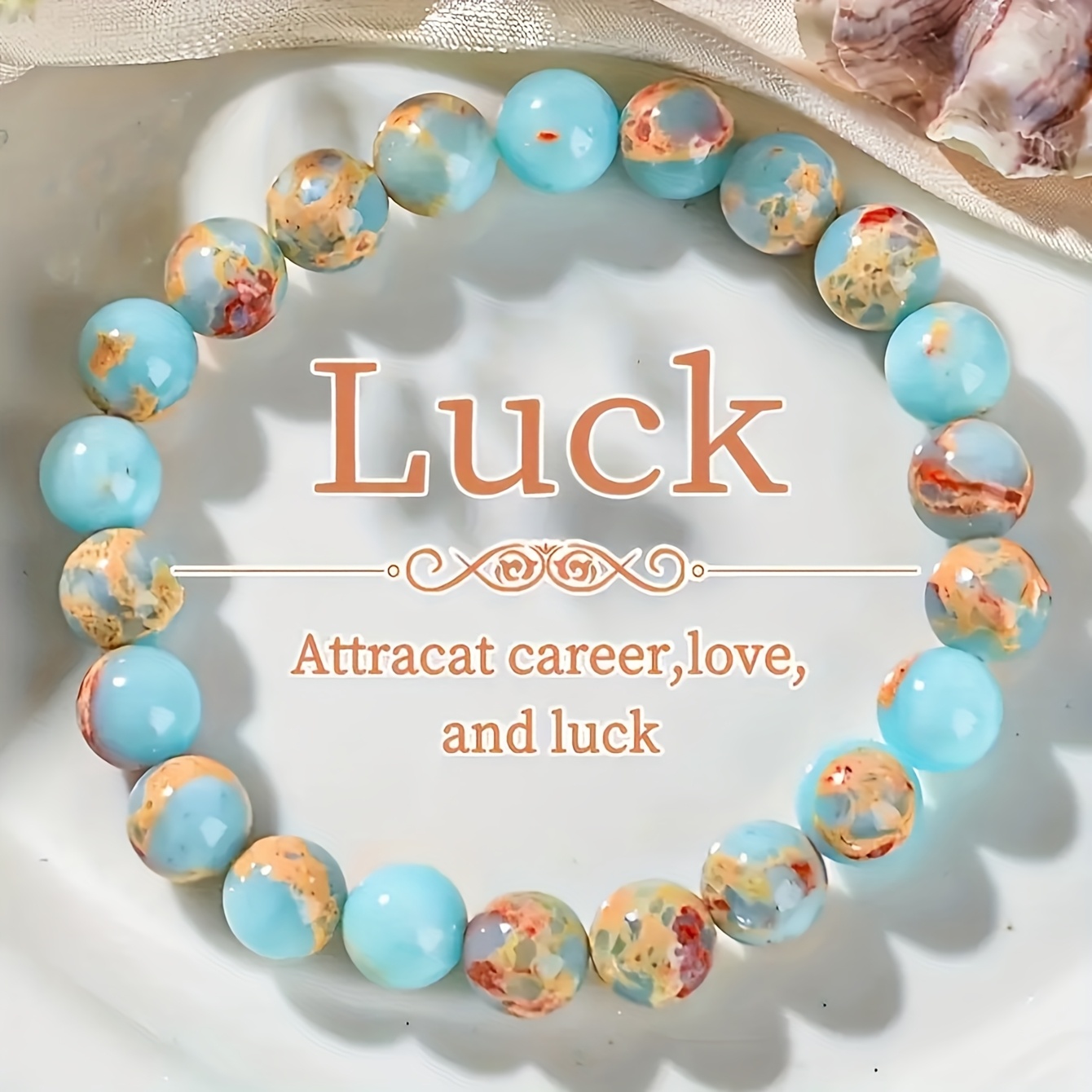 TEMU 1 Exquisite And Fashionable Shoushan Stone Handmade Beaded Bracelet, A Stylish Jewelry Piece Symbolizing Good Luck And Auspiciousness. A Perfect