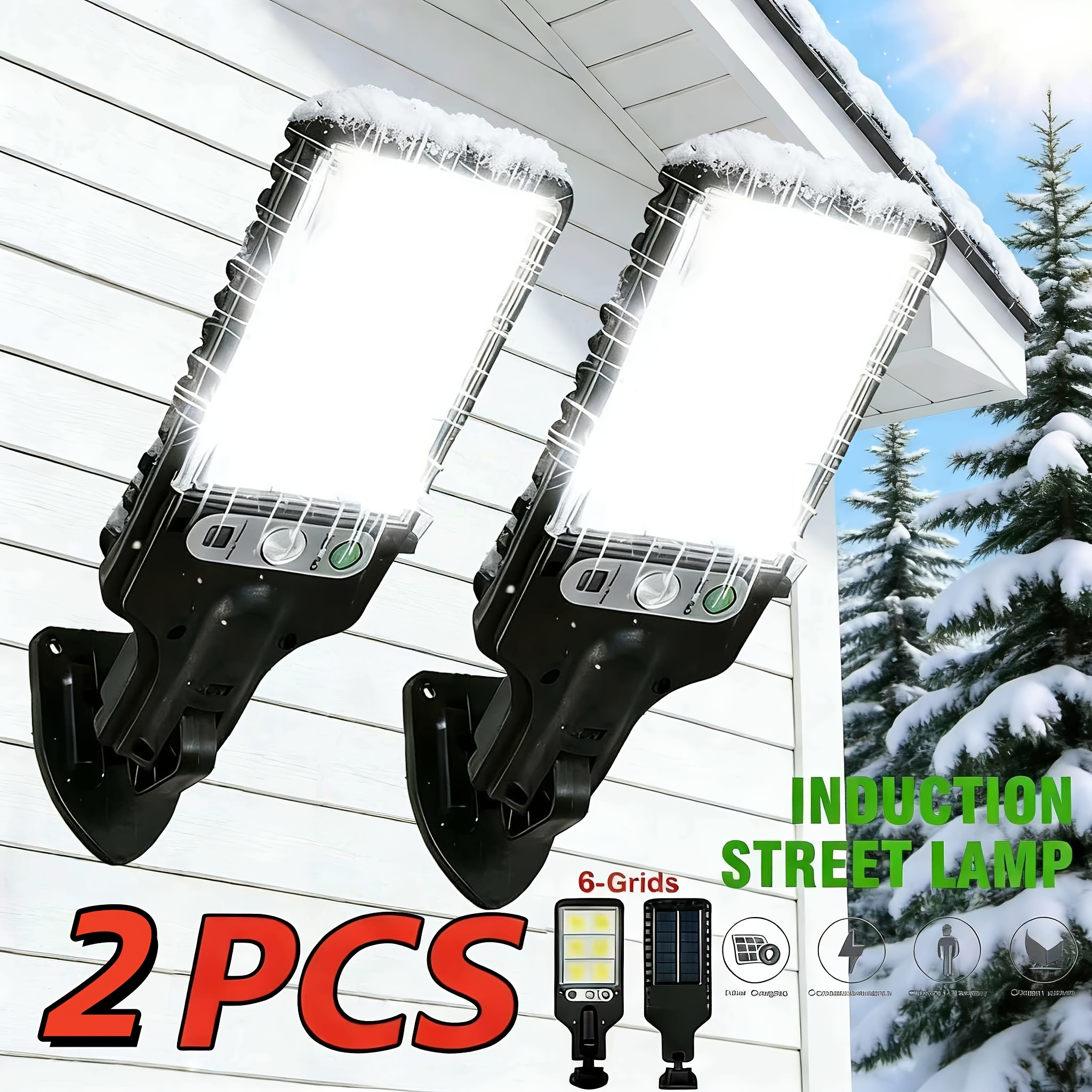 TEMU 2pcs 616led Bright Solar Outdoor Light 4 Lighting Mini Wall Light Ip44 Courtyards, Gardens, Patios, And Garages Corner Of .