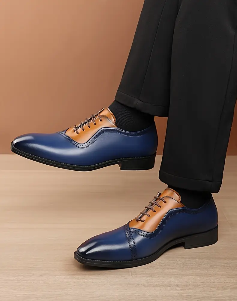 mens business formal lace up blue stylish new casual shoes comfortable durable and slip resistant rubber sole 68625 Product details 11