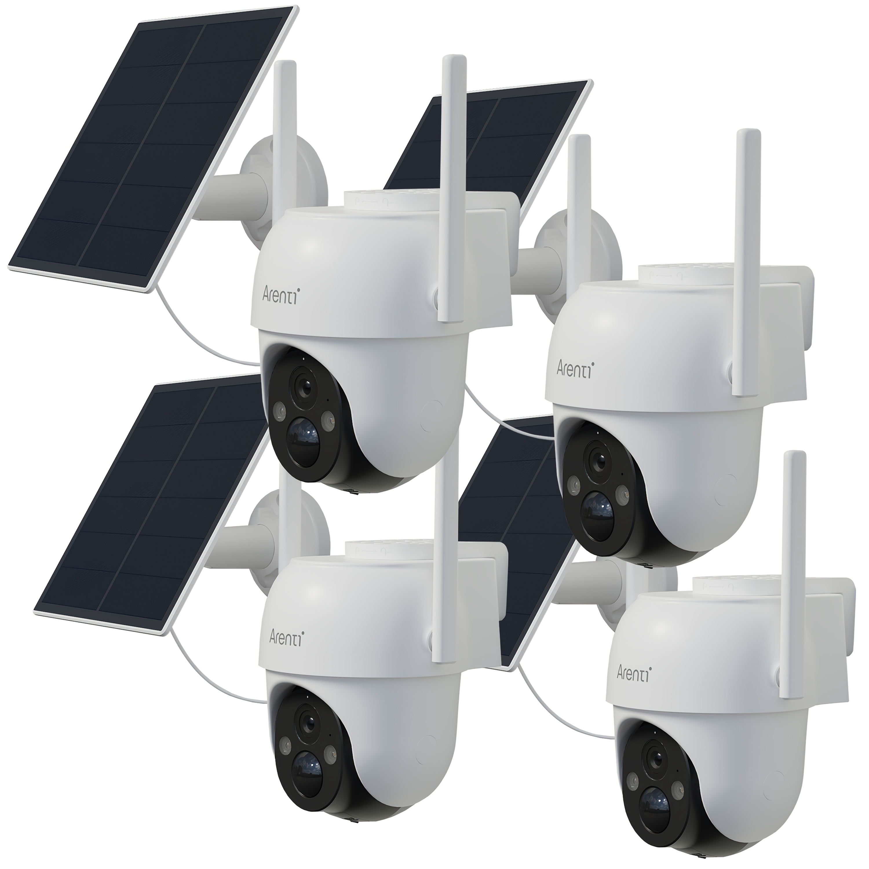 TEMU 4/2/1pc 1296p Fhd Solar Security Cameras Wireless Outdoor, Smart Home Security Camera Outside Cameras For Home Security 2-way Audio Color Night