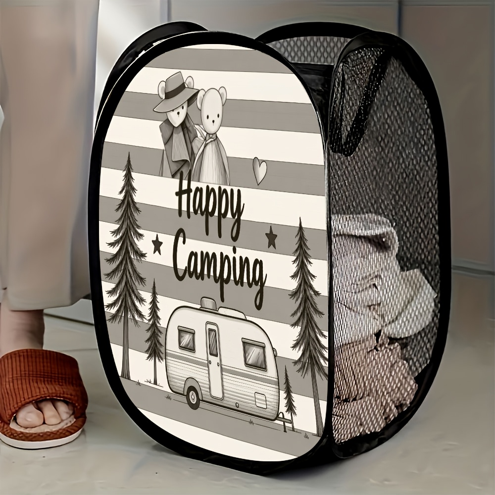 TEMU Panier à linge de camping 1 pièce, en , dépliant, panier de rangement portable, cadeau pour air