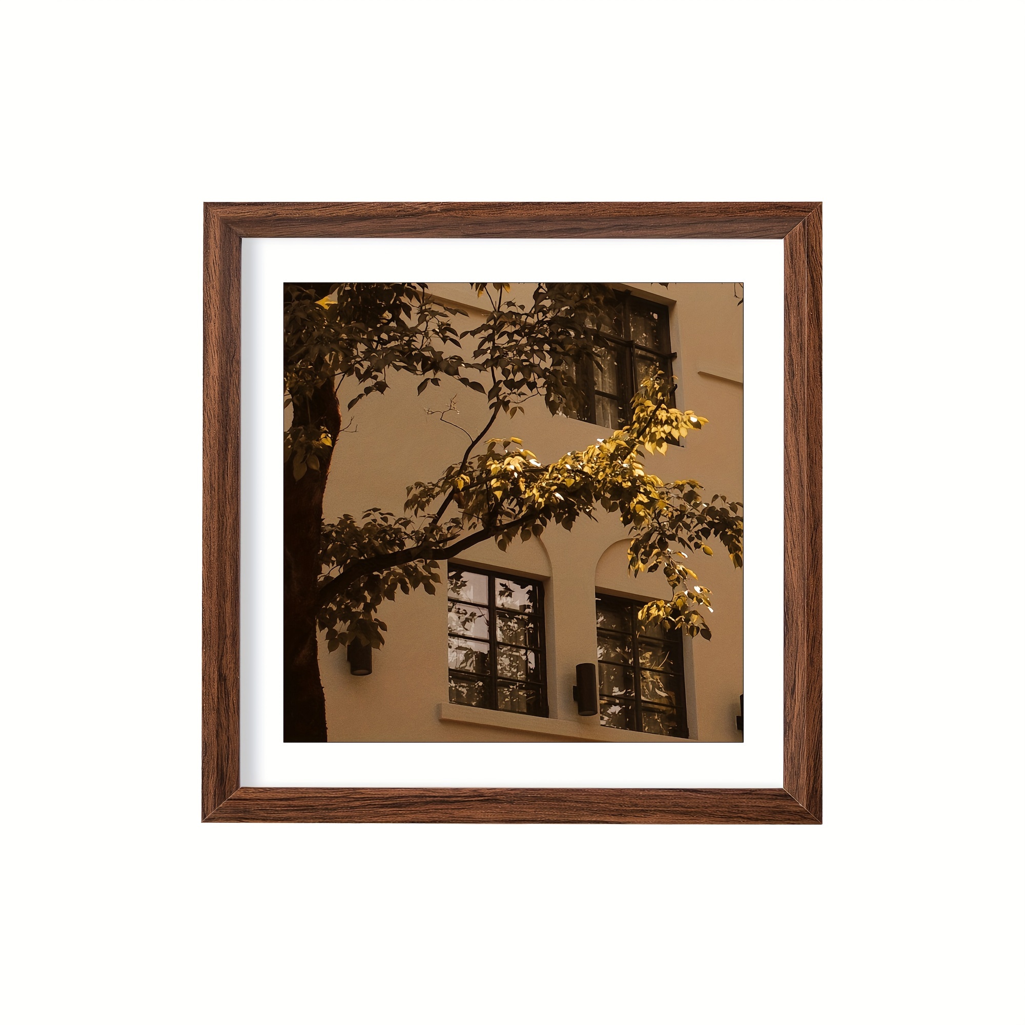 

Classic Style Walnut Square Photo Frame - Wall & Tabletop Picture Frame For Art, Home, Office, Living Room Decor, Horizontal Orientation, Ideal For Birthday, Mother's Day & New Year Gifts