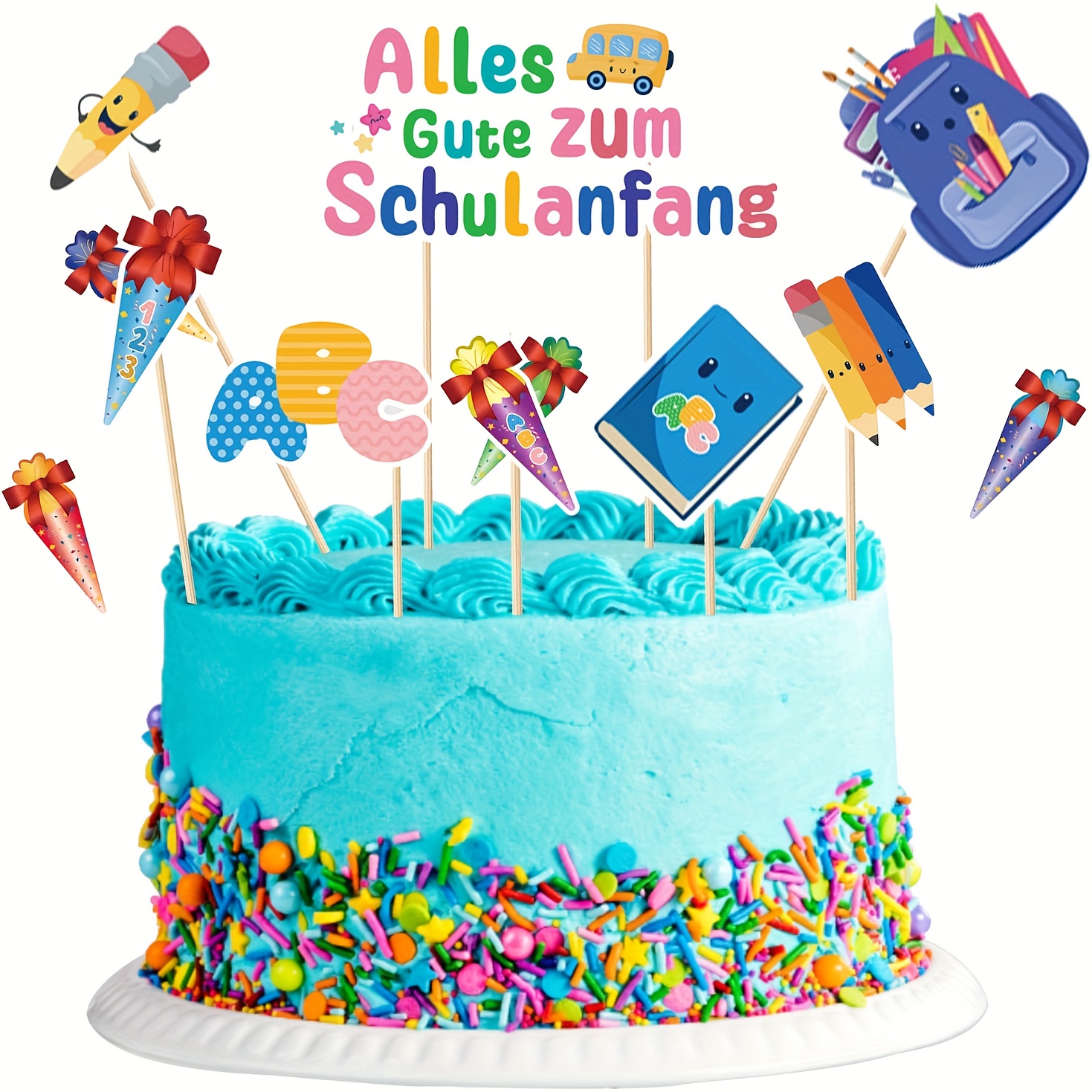 Decorazioni Torta Compleanno - 25 Pezzi Topper Festosi | Per Bambini | Addobbi Colorati Per Dolci E Cupcake