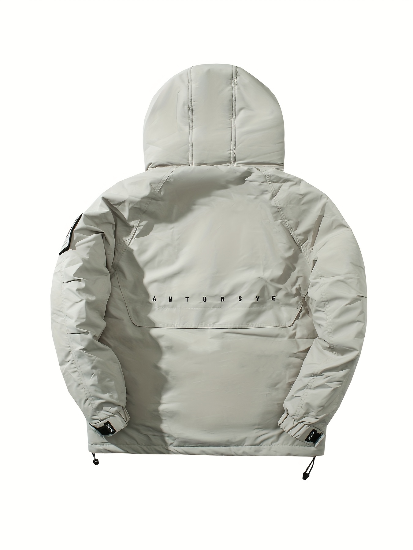 Men's Padded Hooded Down Jacket for Outdoor Hiking
