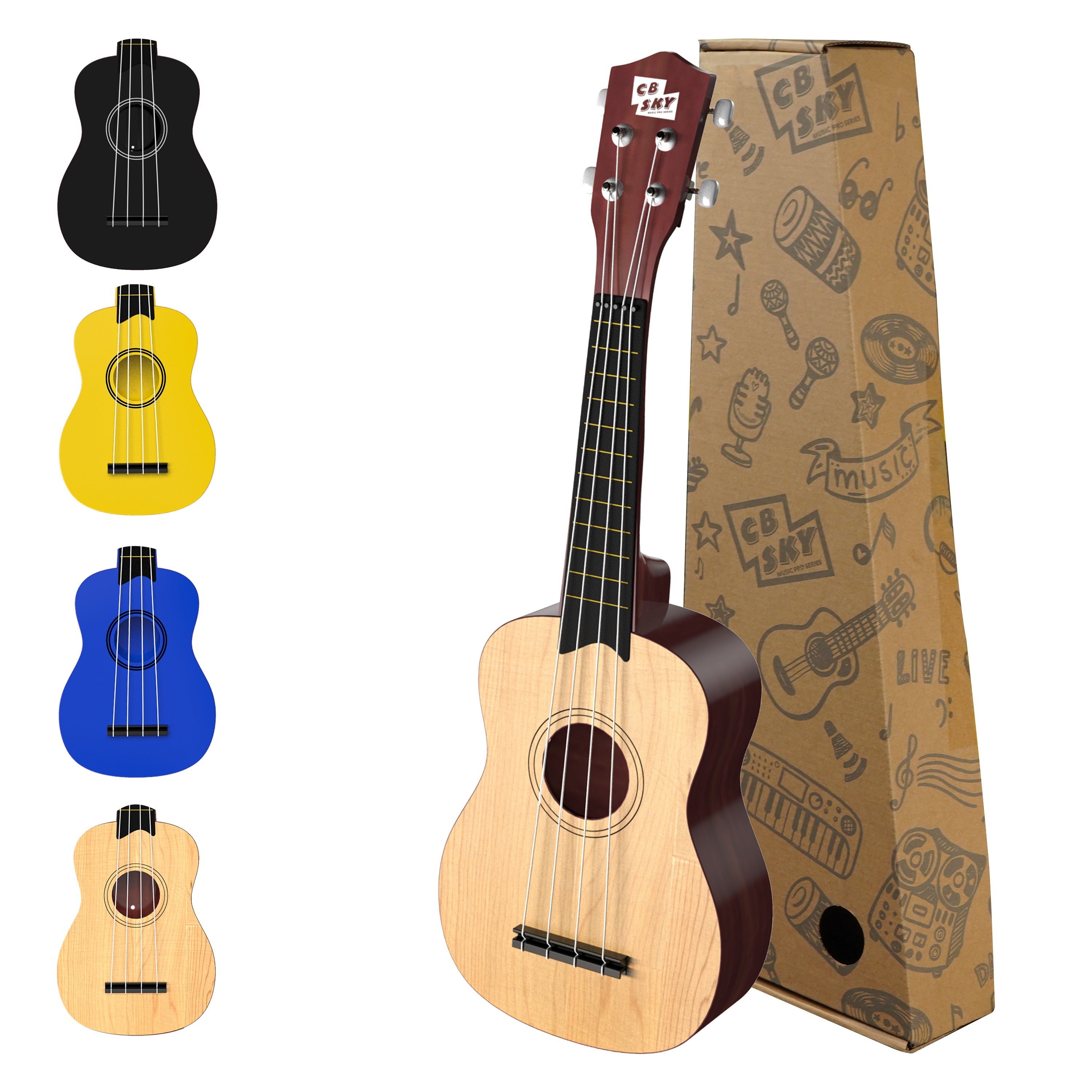 

21 Inch Beginner Ukulele, 4 String Wooden Ukulele, Professional Ukulele For Adult To